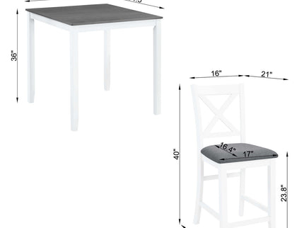 5 Piece Counter Height Dining Table Set With 4 Chairs