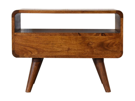 Solid Wood Curved Media Unit