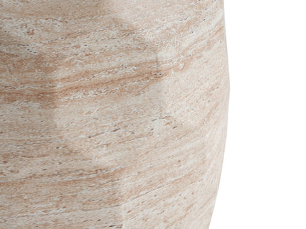 Travertine Lightweight Concrete Side Table For Indoor / Outdoor Use - Beige