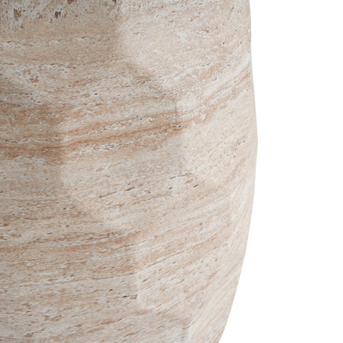 Travertine Lightweight Concrete Side Table For Indoor / Outdoor Use - Beige