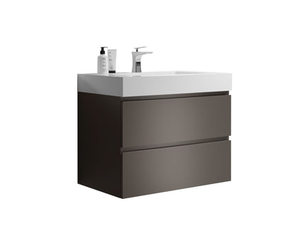 Alice - Bathroom Vanity With Sink, Large Storage Wall Mounted Floating Bathroom Vanity For Modern Bathroom, One-Piece Sink Basin Without Drain And Faucet
