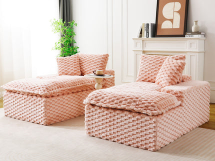 Double Chaise Lounge With Full Compressed Sponge