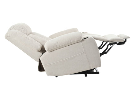 Power Lift Recliner Chair With Extended Footrest, Remote Control, Cup Holders, And Side Pockets