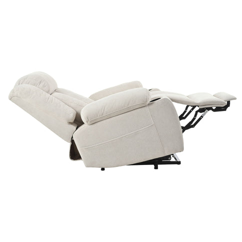 Power Lift Recliner Chair With Extended Footrest, Remote Control, Cup Holders, And Side Pockets