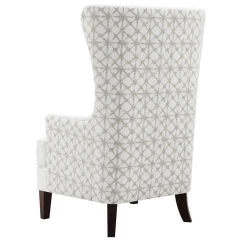 Lindstrom - Wingback Accent With Contoured Back - Ivory White