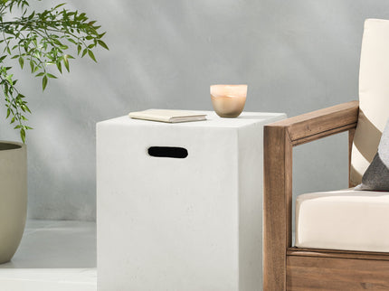 Modern Tank Holder Side Table With Smooth Concrete Surface