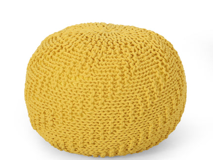 Bordeaux - Knitted Round Pouf Ottoman