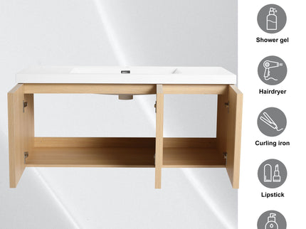 Wall-Mounted Bathroom Vanity With Resin Sink And Soft Closing Doors