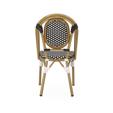 Outdoor Rattan And Aluminum French Bistro Chair Set