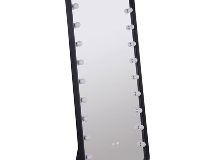 Villancourt - LED Standing Mirror With Speakers - Black