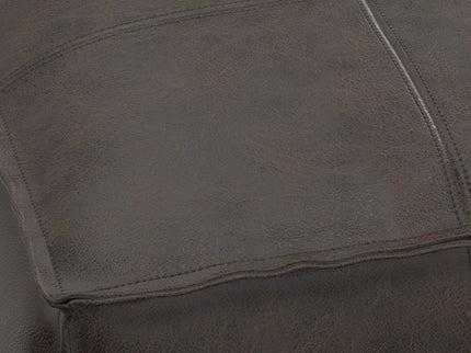 Sheffield - Square Pouf - Distressed Dark Brown