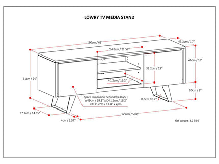 Lowry - TV Media Stand - Rustic Natural Aged Brown