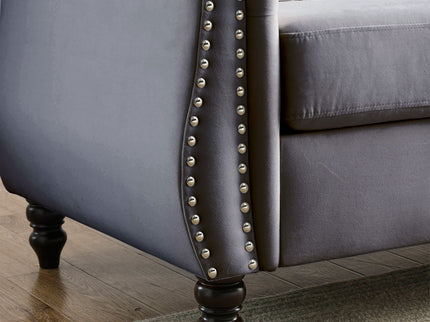 Chesterfield Sofa With Rolled Arms And Nailhead Trim