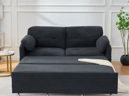 Convertible Pull Out Sofa Bed Queen Size, 3 In 1 With Side Storage
