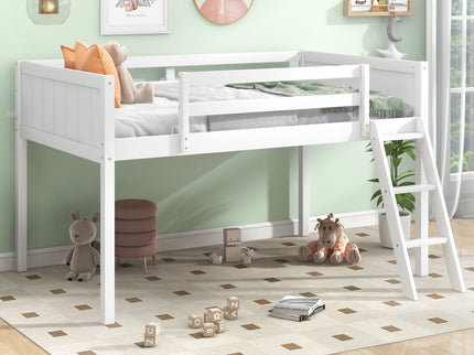 Low Loft Bed With Adjustable Ladder