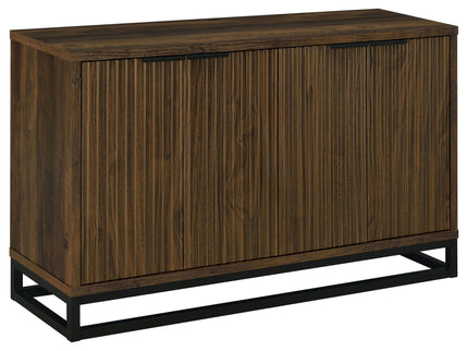 Thurston - 4 Door Accent Cabinet Carved Doors - Dark Brown