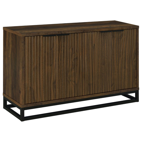 Thurston - 4 Door Accent Cabinet Carved Doors - Dark Brown