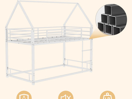 Bunk Bed With Safety Guardrails, No Box Spring Needed
