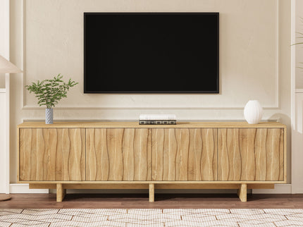 Retro Style TV Stand With Wavy Door