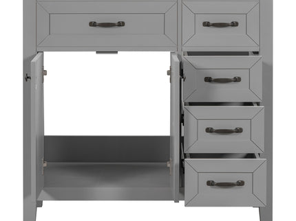 Modern Bathroom Vanity Base Only, 2 Doors And 3 Drawers