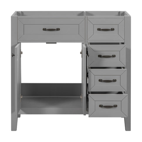 Modern Bathroom Vanity Base Only, 2 Doors And 3 Drawers