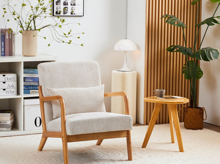 Accent Arm Chair With Pillow Upholstered