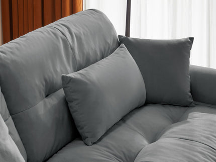 Modern Oversize Sofa With Cloud Like Comfort, Featuring Waist And Throw Pillows