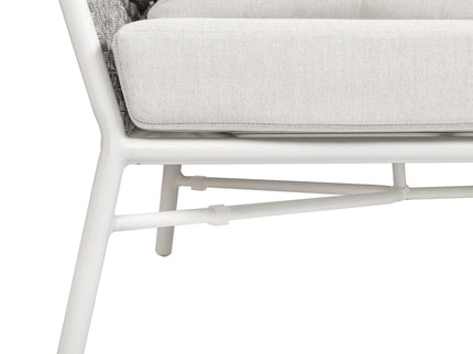 Rowan - Rope Barrel Back Patio Conversation Loveseat Sofa - Optic White