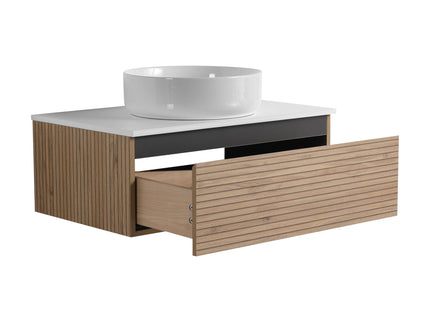 Wall Mounted Bathroom Vanity With Art Sink & 1 Soft Close Drawer