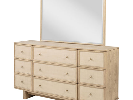 Kimpton - 9 Drawer Dresser With Mirror - Beige