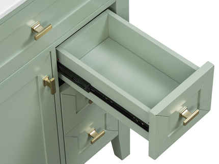 Bathroom Vanity With Sink, 3 Drawers & Cabinet With 2 Tier Door Storage Rack, Soft Close Doors & Drawers