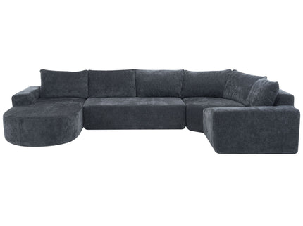 U-Shaped Oversized Modular Cloud Sectional Sofa With Deep Seat For Living Room