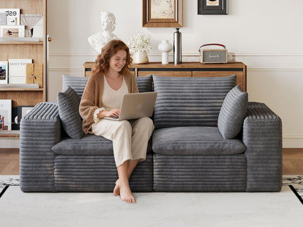 Cloud Sofa, Deep Seat Couches, Removable Cushion For Living Room - Dark Gray