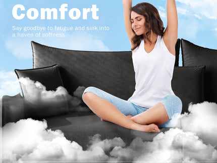 King Pull Out Sofa Bed, 3-In-1 Convertible Bed With 3 Pillows