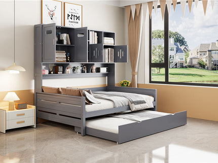 Daybed With All-In-One Cabinet And Shelf