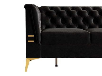 Luxurious Sofa With Legs, Modern Chesterfield Design, Tufted Upholstery, 3 Seat Couch For Living Room And Office