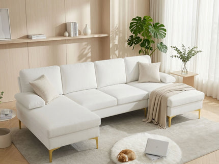 U - Shaped Sectional Sofa With Double Chaise