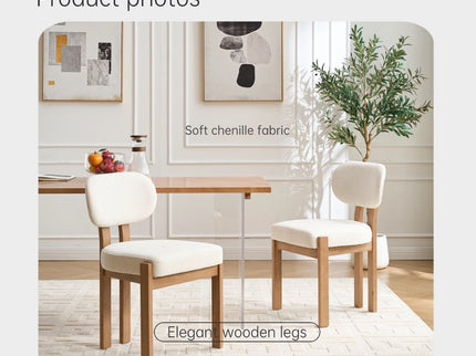 Dining Chairs With Ergonomic Backrest And Adjustable Feet (Set of 2)