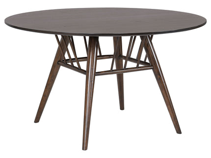Shirley - 5 Piece Round Dining Table Set With Cushioned Chairs - Dark Walnut