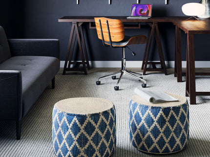 Edgeley - Handcrafted Round Pouf