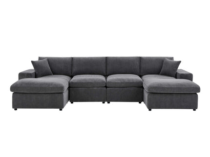 Upholstered Symmetrical Modular Sectional With 6 Seating