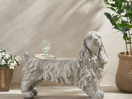 Cocker Spaniel Dog Statue - Gray