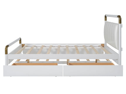 Storage Platform Bed, With 2 Big Drawers, Trundle