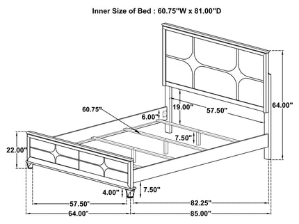 Gwendolyn - Queen Panel Bed With LED Headboard - White