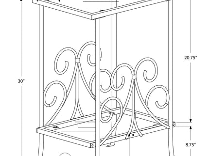 Accent Table, Side Tempered Glass, Transitional - Silver