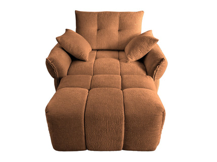 Ergonomic Single Seater Sofa With Ottoman, High Resilience Support Cushions