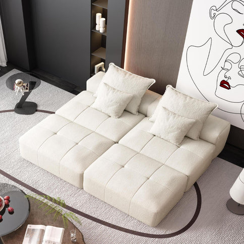 Modern Oversized Diy Combination Modular Sectional Sofa With Pillows