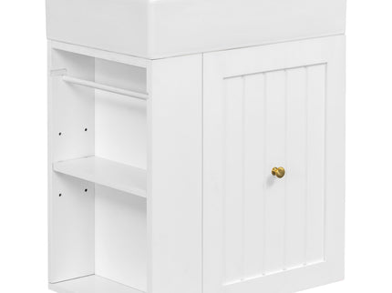 Modern Bathroom Vanity With Sink, Storage Cabinet, Drawer & Side Shelf