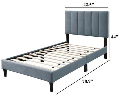 Bed With Channel Tufted Adjustable Headboard