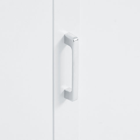 Tall Freestanding Bathroom Storage Cabinet With Adjustable Shelves And Side Hooks